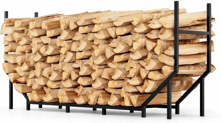 6 ft Heavy-Duty Firewood Rack — 880 lb Capacity, 12-Leg Log Holder